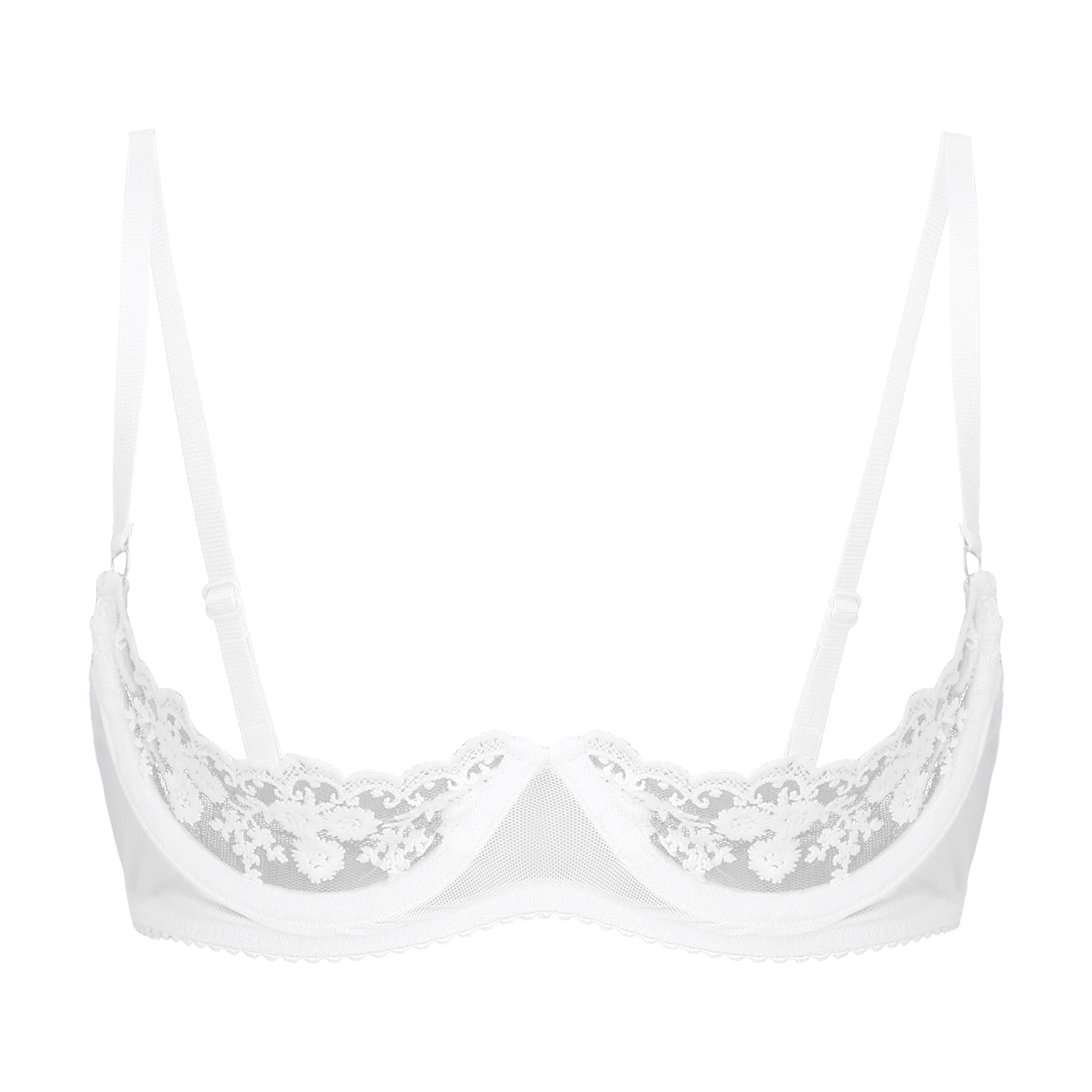 Underwire Bra Padded - Women Sexy Half Cup Bras Open