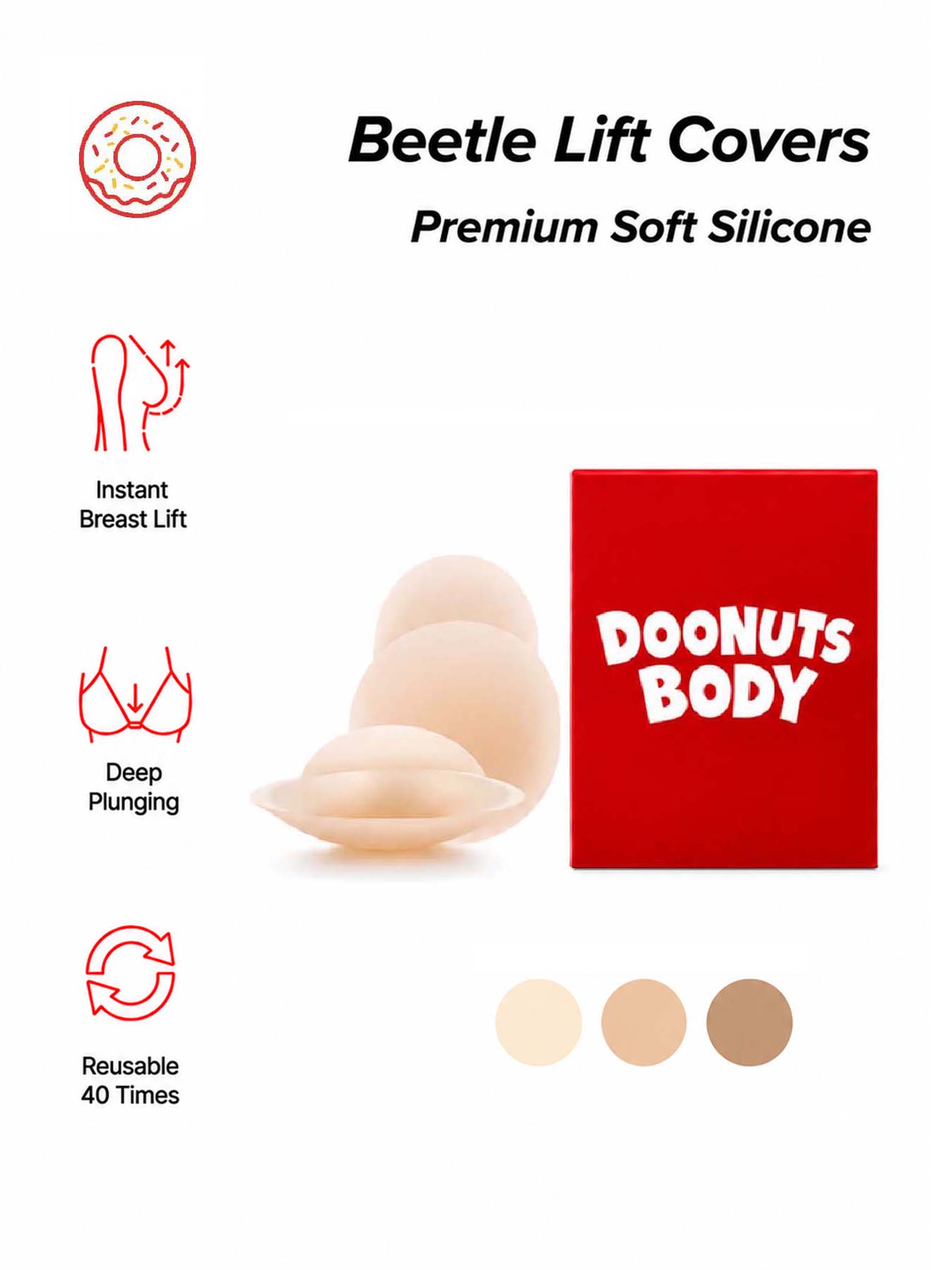 DOONUTS Invisible Breast Lift  - огляд і ціна Push Up Bra Silicone