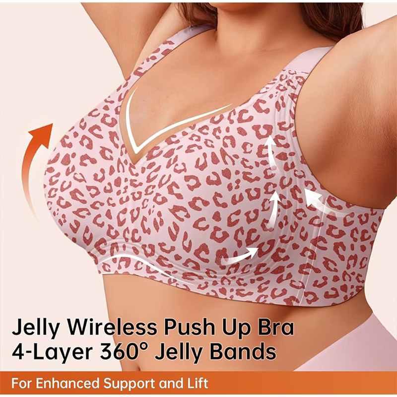 Leopard Print Jelly Bras Women - огляд і ціна Mastectomy Bra Pocket